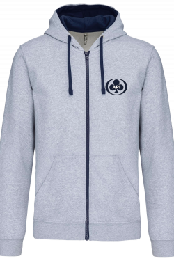 Sweat zippé Capuche contrastée Homme